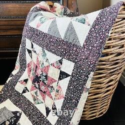 Vintage Handmade Quilted Throw 50x60