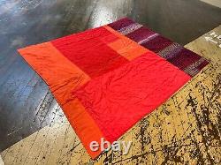 Vintage Handmade Sixteen Patch 30s era Feedsack Farmhouse Quilt Full Size