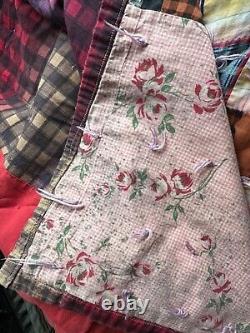 Vintage Handmade Sixteen Patch 30s era Feedsack Farmhouse Quilt Full Size