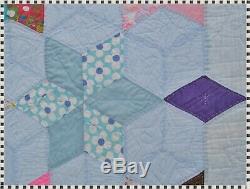Vintage Handmade Star Patchwork Quilt 79 x 111 ESTATE FIND Dated 1975