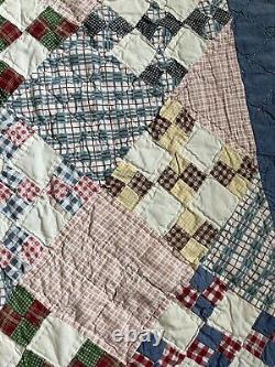 Vintage Handmade Stitched Quilt 44 X 55
