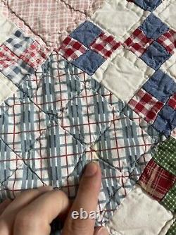 Vintage Handmade Stitched Quilt 44 X 55