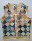 Vintage Handmade Vest Quilted Patchwork Women's X-small W 2 Yo Yo's Wood Buttons