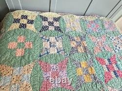 Vintage Handmade Windmill Blades Patchwork Quilt 71 x 81 A315