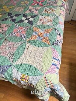 Vintage Handmade Windmill Blades Patchwork Quilt 71 x 81 A497