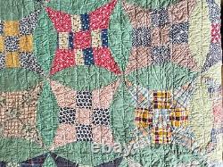 Vintage Handmade Windmill Blades Patchwork Quilt 71 x 81 A497