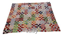 Vintage Handmade Yo-Yo Coverlet Quilt 61 x 76