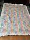 Vintage Handmade Quilt 66 X 44 Lace With Rainbow Backing/ Purple Backside