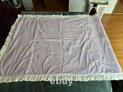 Vintage Handmade quilt 66 X 44 Lace With Rainbow backing/ Purple Backside