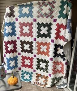 Vintage Handstitched Quilt 92 x 78- As Is