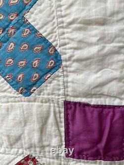 Vintage Handstitched Quilt 92 x 78- As Is