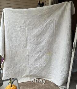 Vintage Handstitched Quilt 92 x 78- As Is