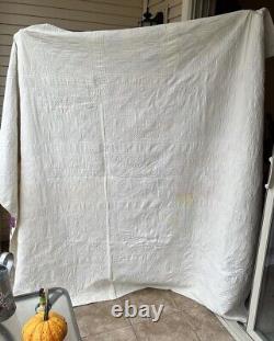 Vintage Handstitched Quilt 92 x 78- As Is