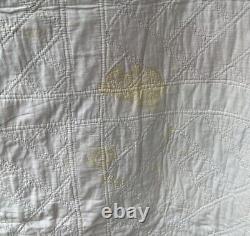 Vintage Handstitched Quilt 92 x 78- As Is