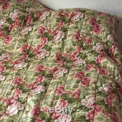 Vintage Home Sewn Floral Roses Reversible Patchwork Quilt Bed Throw FREE UK P&P