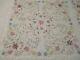 Vintage King /queen Size Hand Made Quilt Elaborate Floral Embroidery 114 X 94