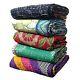 Vintage Kantha Quilt Indian Reversible Throw Handmade Blanket Wholesale Lot