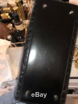 Vintage Lady Dior Handbag Cannage Quilt Patent Medium