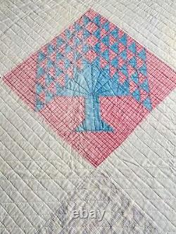 Vintage Large Amish Tree of Life Patchwork Quilt Handmade YY908