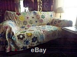 Vintage Large Patchwork Quilt / Throw / Bed Spread Hand Made