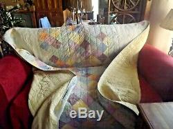 Vintage Large Patchwork Quilt / Throw / Bed Spread Hand Made