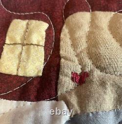 Vintage Log Cabins in Winter Quilt 12 Squares 80 x 64 with Pillow Sham