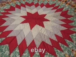 Vintage Lone Star Patchwork Multi Color Quilt Quilts Cotton Handmade 83 L 76 W