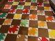 Vintage Maple Leaf Quilt 63x78 Fall Colors Hand Quilted