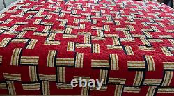 Vintage Mid Century Modern Handmade Geometric Color Block Quilt ZZ147