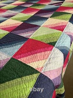 Vintage (Modern) Beautiful Bright/Bold Handmade Quilt 90 x 98