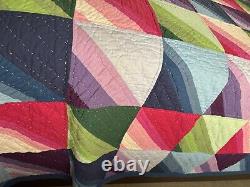 Vintage (Modern) Beautiful Bright/Bold Handmade Quilt 90 x 98