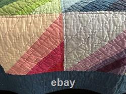 Vintage (Modern) Beautiful Bright/Bold Handmade Quilt 90 x 98