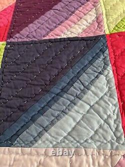 Vintage (Modern) Beautiful Bright/Bold Handmade Quilt 90 x 98