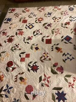 Vintage Museum Of American Folk Art Hand Sewn Patchwork Quilt 87 X 105 LOOK