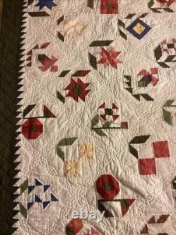 Vintage Museum Of American Folk Art Hand Sewn Patchwork Quilt 87 X 105 LOOK