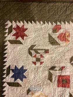 Vintage Museum Of American Folk Art Hand Sewn Patchwork Quilt 87 X 105 LOOK