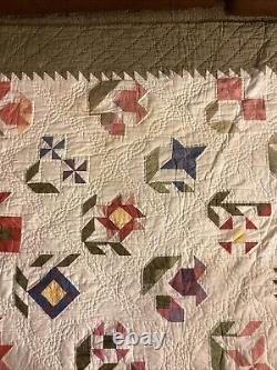 Vintage Museum Of American Folk Art Hand Sewn Patchwork Quilt 87 X 105 LOOK