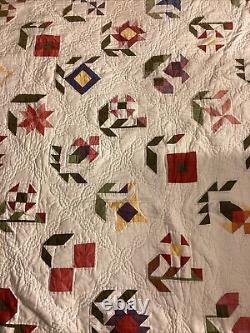 Vintage Museum Of American Folk Art Hand Sewn Patchwork Quilt 87 X 105 LOOK