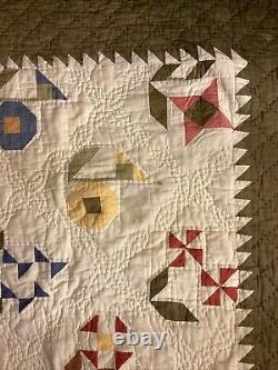 Vintage Museum Of American Folk Art Hand Sewn Patchwork Quilt 87 X 105 LOOK