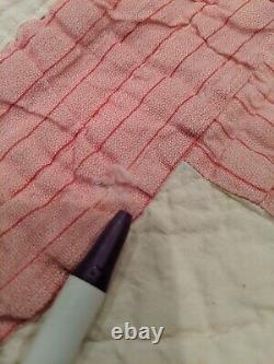 Vintage Ohio Star Quilt Handmade Hand Quilted Pink Blue 72 x 63 Twin bedding