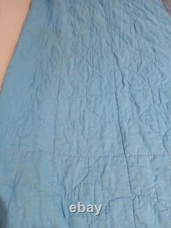 Vintage Or Antique Handmade Hand Stitched Patchwork Quilt 82 X 67 Reversible