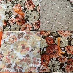 Vintage Orange Multicolor Handmade Hand Tied Patchwork Quilt 99x84