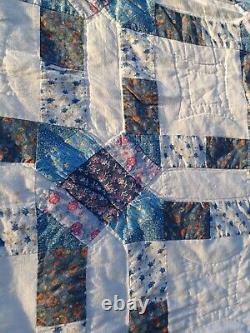 Vintage Patchwork Pattern Hand Made Sewn Quilt Wedding Ring 84×78