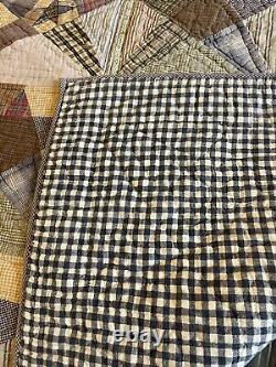 Vintage Patchwork Quilt Stars Gingham Plaid Throw