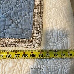 Vintage Patchwork Quilted Hand made Blanket Hand Quilted Bar Log Cottage