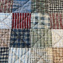 Vintage Patchwork Quilted Hand made Blanket Hand Quilted Bar Log Cottage