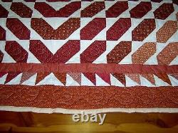 Vintage Queen/Full Hand Made Brick Quilt 85x99