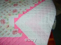 Vintage Queen/King Hand Made Embroidered Quilt 86x102