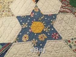 Vintage Quilt. 6 Point Star. Handmade