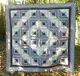 Vintage Quilt Blanket Hand-quilted Handmade Calico Cotton Full-size 80x80